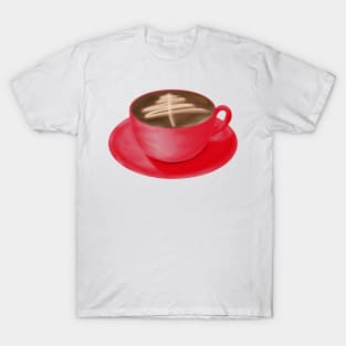 Christmas Cappuccino Art Tree T-Shirt